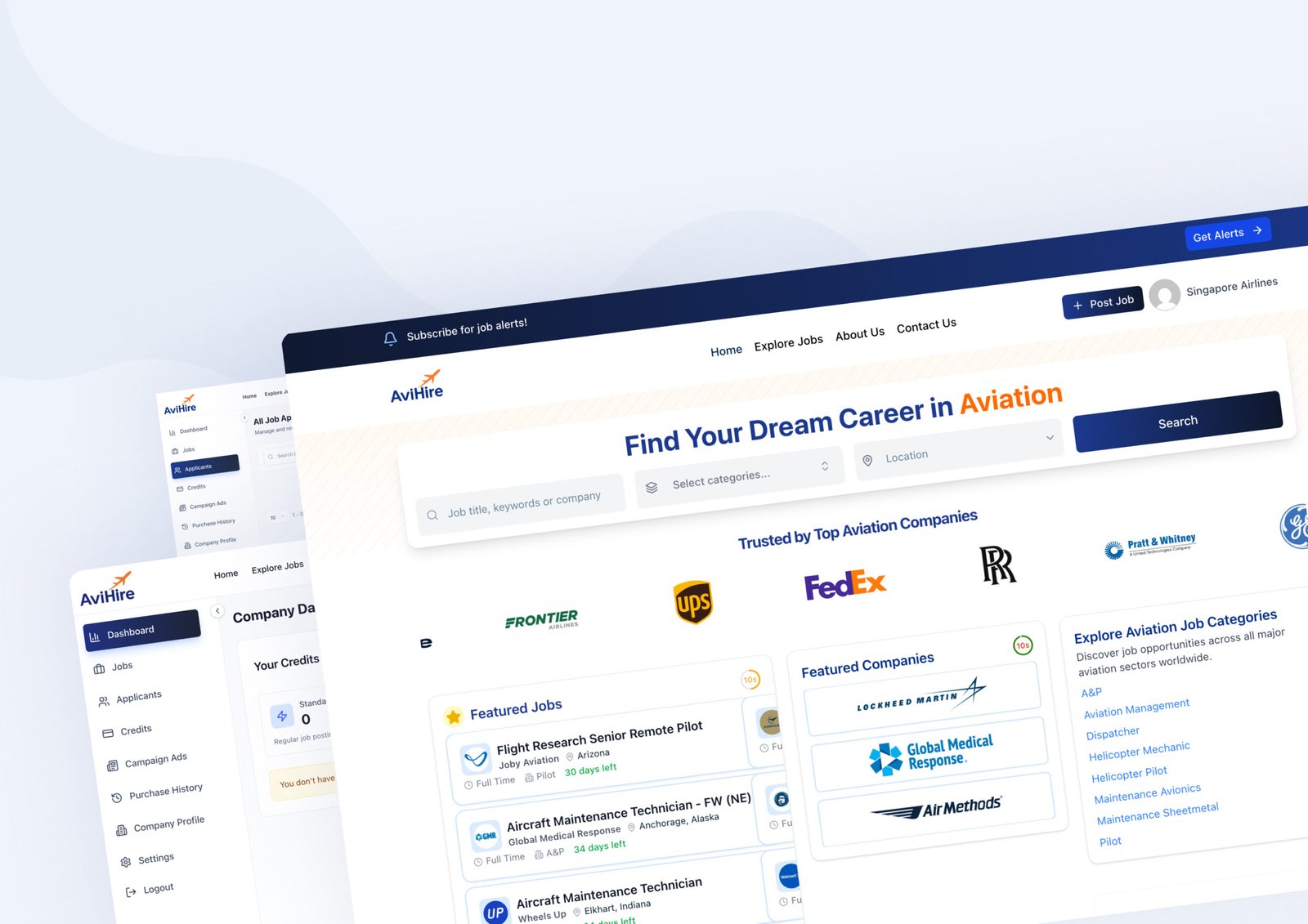 AviHire — Pilot Hiring Platform with FAA Licence Verification
