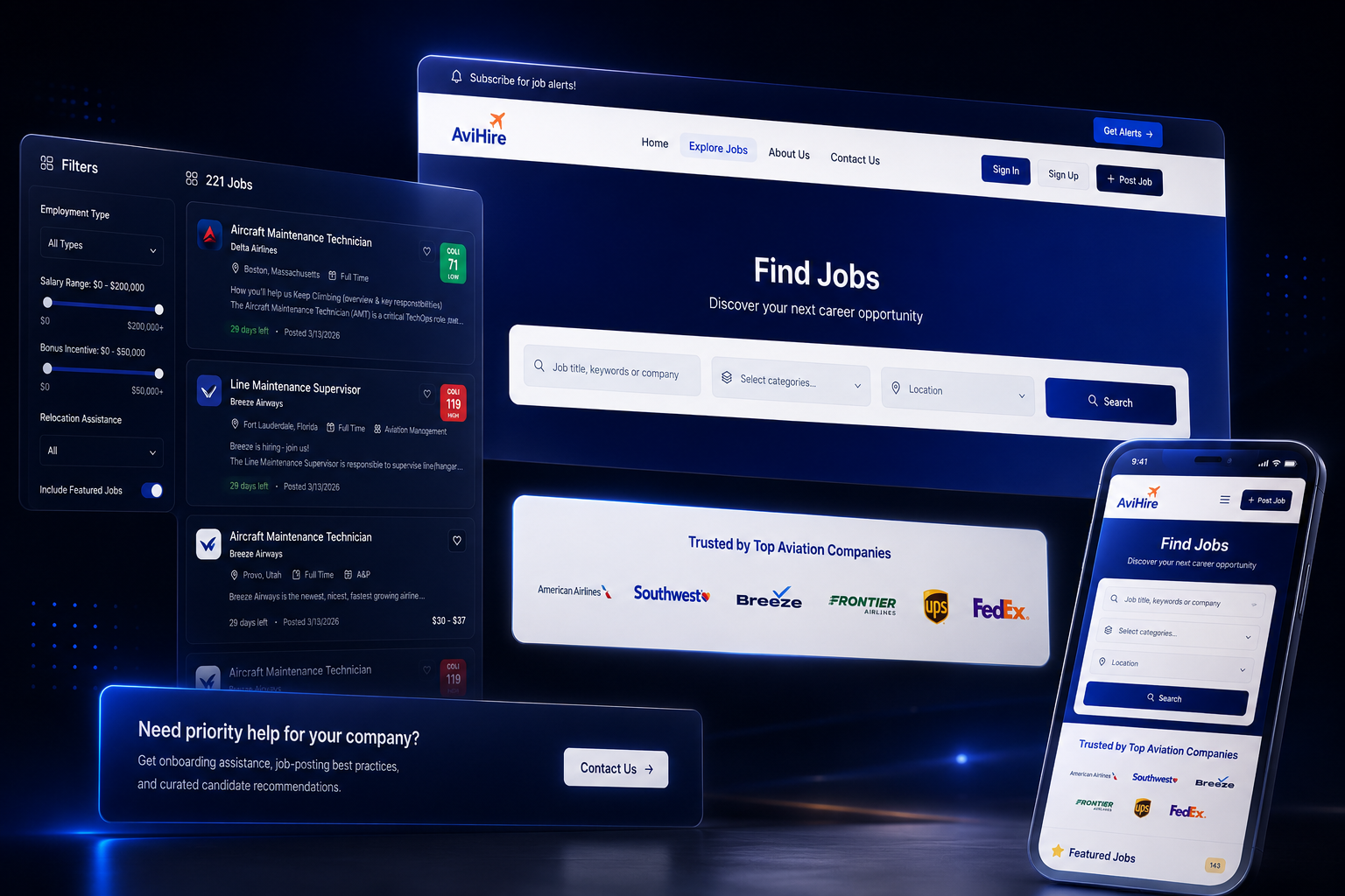 AviHire — Pilot Hiring Platform with FAA Licence Verification

